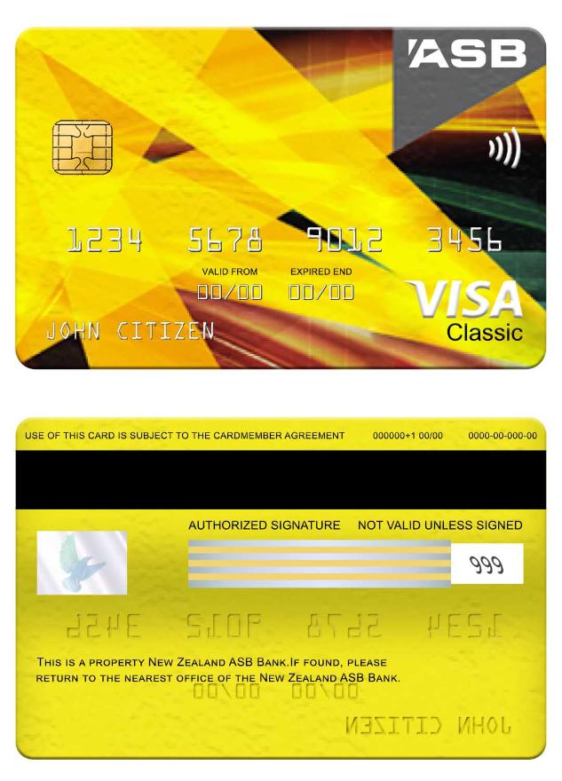 New Zealand ASB Bank visa classic card